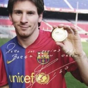 Celebración de Lionel Messi en Barcelona