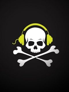 Calavera con Auriculares