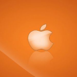 Logo de Apple en Fondo Naranja