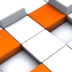 Patrón Geométrico Naranja y Blanco