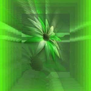 Diseño Abstracto Floral Verde