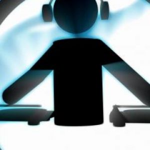 Silhouette de DJ con Auriculares