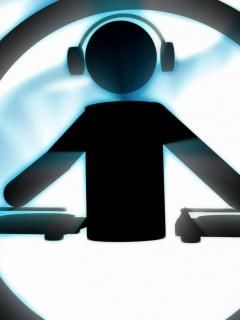 Silhouette de DJ con Auriculares