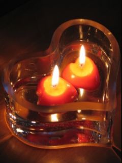 Velas en forma de corazón