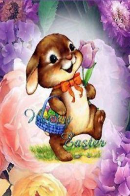 Conejo de Pascua con Flores