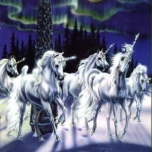 Unicornios Majestuosos Bajo las Luces del Norte