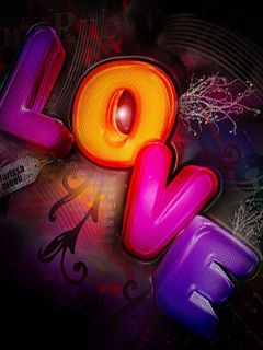 Tipografía Colorida del Amor