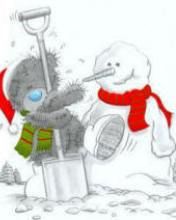 Osito de Navidad y Muñeco de Nieve Adorable