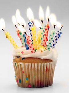 Cupcake de Cumpleaños Colorido