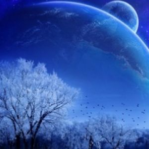 Paisaje Invernal con Planeta