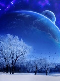 Paisaje Invernal con Planeta