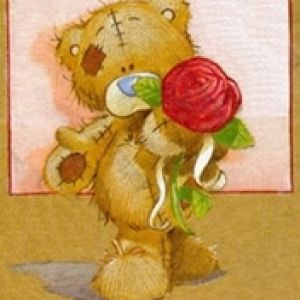 Teddy Bear Adorable con Rosa
