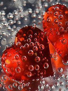Corazones Rojos en Burbujas