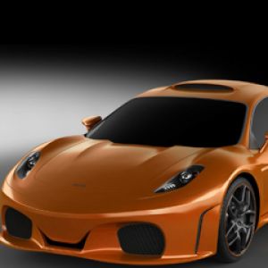 Elegante coche deportivo naranja