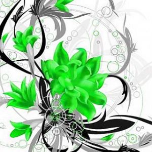 Diseño Abstracto Floral Verde