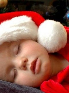 Bebé Durmiendo con Sombrero de Santa