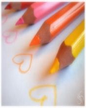Crayones Coloridos en Forma de Corazón