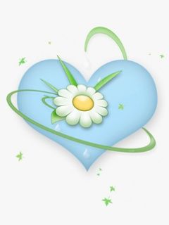 Corazón Azul con Margarita
