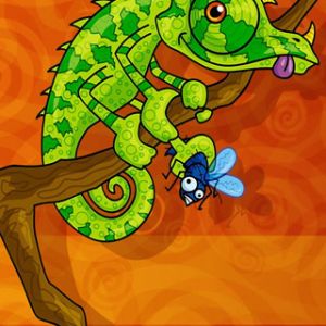 Ilustración de Camaleón Colorido