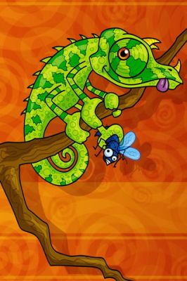 Ilustración de Camaleón Colorido