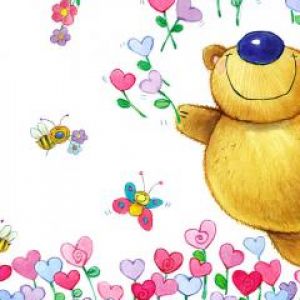 Oso Feliz con Flores
