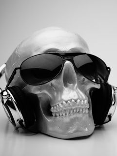 Calavera Estilosa con Auriculares