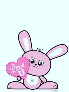 Conejo Bonito Sosteniendo Corazón de Amor