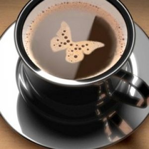 Arte del Café con Mariposa