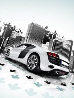 Coche Deportivo Blanco Elegante