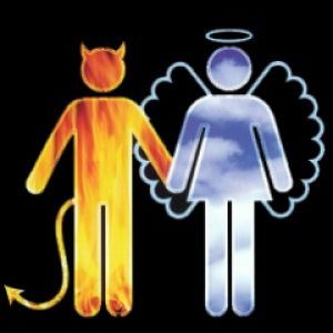 Pareja de Diablo y Ángel