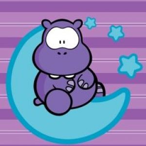 Hipopótamo Morado en la Luna