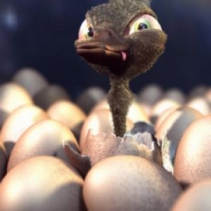 Ostrich Animado Adorable Naciendo