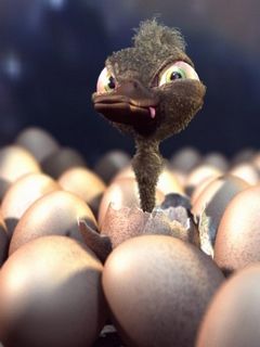 Ostrich Animado Adorable Naciendo