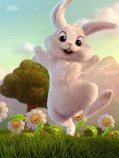 Conejo de Dibujos Animados Feliz
