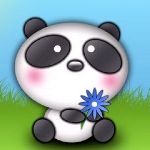 Panda Linda con Flor