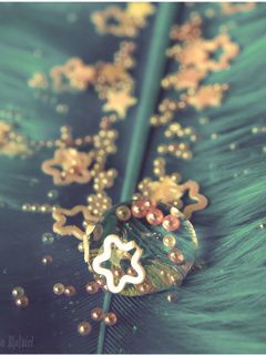 Pluma Colorida con Estrellas