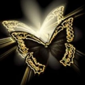 Arte Abstracto de Mariposa Dorada