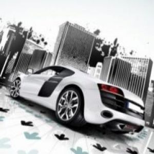 Coche Deportivo Blanco Estiloso
