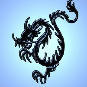 Arte de Dragón Negro Estilizado