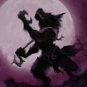 Hombre Lobo Aullando Bajo la Luna
