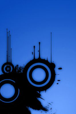 Arte Abstracto Azul con Círculos
