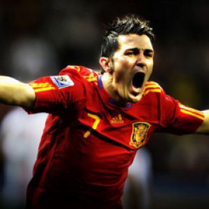 David Villa Celebrando Gol