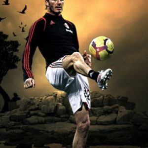 Acción de Fútbol de David Beckham