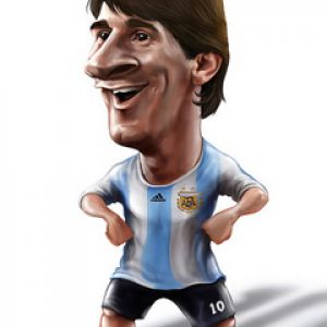 Caricatura de Lionel Messi