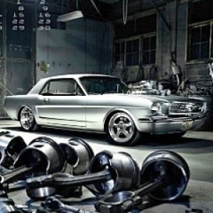 Mustang Clásico en el Garaje