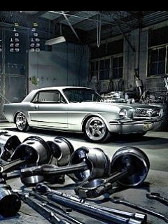 Mustang Clásico en el Garaje