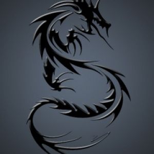 Diseño de Dragón Negro Estilizado