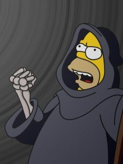 Homer Simpson como el Grim Reaper