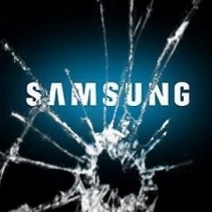 Logo de Samsung con Vidrio Roto