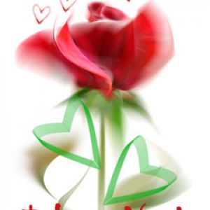 Rosa Romántica con Corazones
